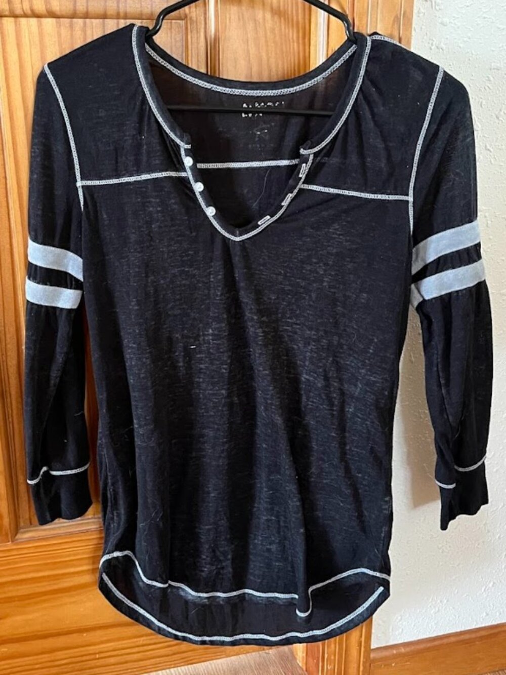 Almost Famous Women's Sheer Black Shirt, Small